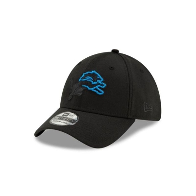Detroit Lions Gorra | New Era NFL Logo Elements 2.0 39thirty Stretch Fit Cap Mexico - Negros